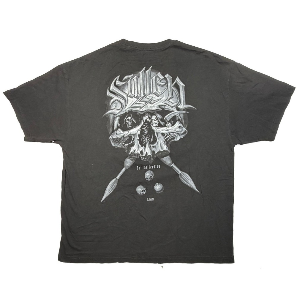 Sullen Art Collective T Shirt Mens 2XL Black Skull Tattoo Artist Graphic Tee